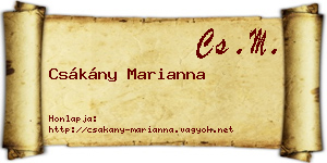 Csákány Marianna névjegykártya