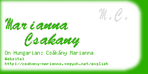 marianna csakany business card